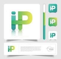green letter IP logo or symbol design