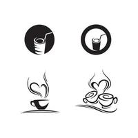 iconos de granos de café, bebida caliente vector