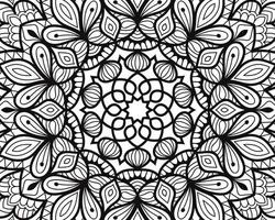 Doodle Mandala Colouring Book Page vector