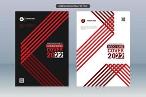 Modern Red Lines Business Report Cover vector