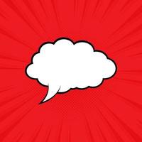 Vector illustration red speech bubble with pop art style