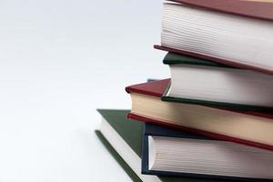 Book stack on a white background photo