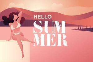 Hello Summer Card vector