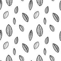 patrón escandinavo, papel digital floral blanco y negro, patrones digitales botánicos. patrón de hojas y flores. vector