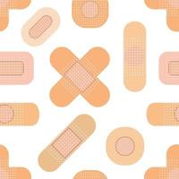 Seamless pattern with medical plasters. Medical patch pattern. Flat vector illustration.