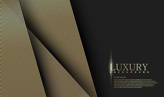 Black abstract premium background with golden lines vector