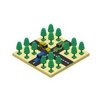 Isometric Road Crossing On White Background vector