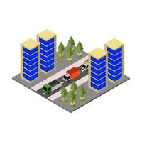 Isometric City On White Background vector