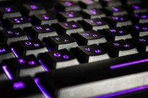 Abstract background of black computer keyboard photo