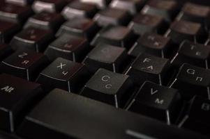 Fondo abstracto de teclado de computadora negro foto