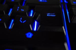 Abstract background of black computer keyboard photo