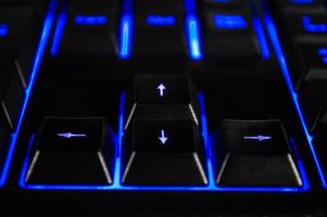 Abstract background of black computer keyboard photo