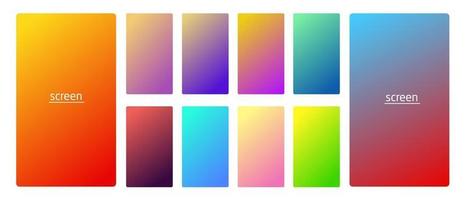 Vibrant and soft pastel gradient smooth color background set for devices pc and modern smartphone screen soft pastel color backgrounds vector ux and ui design illustration