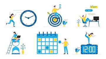 6 Effective Planning time management business concept set vector