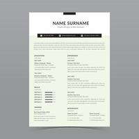 Resume Template Design vector