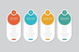 Pricing Table  Vector Design