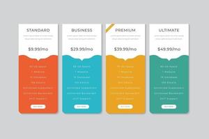 Pricing Table  Vector Design