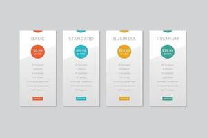 Pricing Table  Vector Design