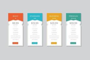 Pricing Table  Vector Design