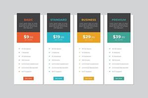 Pricing Table  Vector Design
