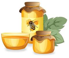 Vector image of honey in various containers