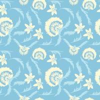 Folk floral art pattern  Flowers abstract surface design  Seamless pattern vector