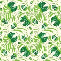 Folk floral art pattern  Flowers abstract surface design  Seamless pattern vector