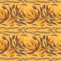 Folk floral art pattern  Flowers abstract surface design  Seamless pattern vector