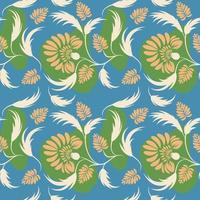 Folk floral art pattern  Flowers abstract surface design  Seamless pattern vector