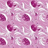 Folk floral art pattern  Flowers abstract surface design  Seamless pattern vector