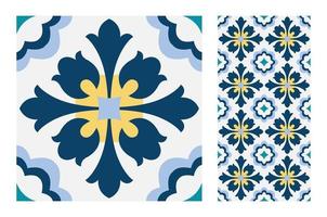 vintage tiles patterns antique seamless vector