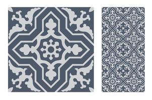 vintage tiles patterns antique seamless design vector