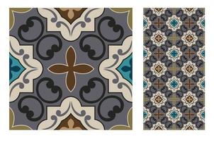 vintage tiles patterns antique seamless vector