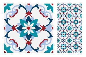 vintage tiles patterns antique seamless vector