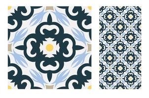 vintage tiles patterns antique seamless vector