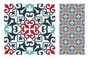 vintage tiles patterns antique seamless vector