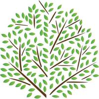 Creative Tree Branch with Leaves Vector Art