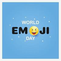 World emoji day greeting card and background template Hand drawn Flat design Vector illustration