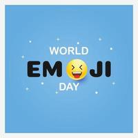 World emoji day greeting card and background template Hand drawn Flat design Vector illustration