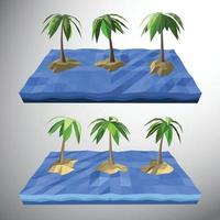 Vector Low polygon 3D palm tree