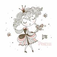 linda princesita en estilo doodle vector