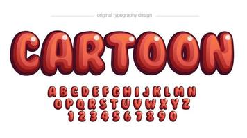 tipografía de dibujos animados redondeado rojo vector