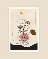 Modern Abstract Botanical Line Art Vector Illustration With Two Birds Background  Suitable For Books Covers Brochures Flyers Social Posts Etc