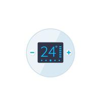 thermostat and temperature control icon vector