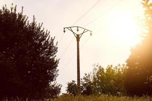 power transmission tower on the street photo