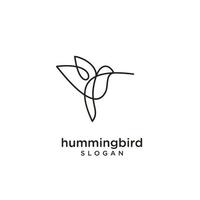 Hummingbird line abstract simple modern logo icon design vector