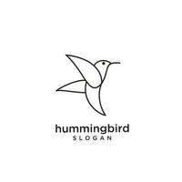 Hummingbird line abstract simple modern logo icon design vector
