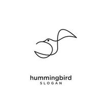 Hummingbird line logo icon design vector