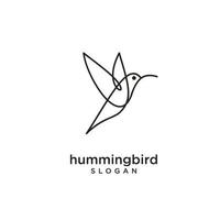 Hummingbird line logo icon design vector