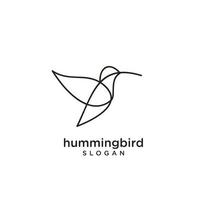 Hummingbird line logo icon design vector